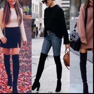 Stuart Weitzman Black Highland Boots. Size 7.5M feel like size 7.